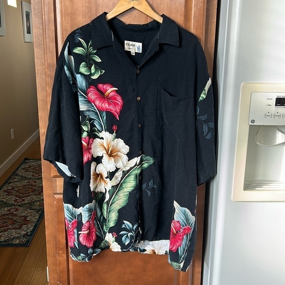 Vintage Iolani Hawaiian Men's Hawaiian Shirt Size XXL with Hibiscus Flowers - Picture 1 of 6